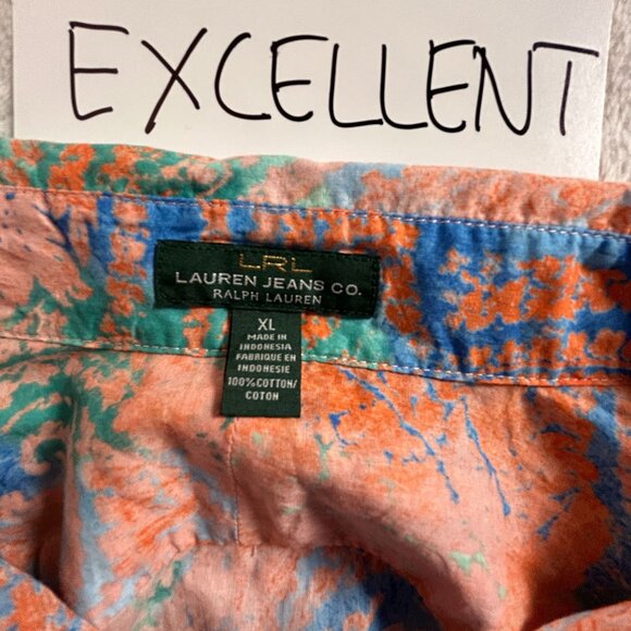 LRL Lauren Jeans Co. Ralph Lauren Womens Button-Up Shirt XL Paisley Swirl Print - Picture 3 of 8